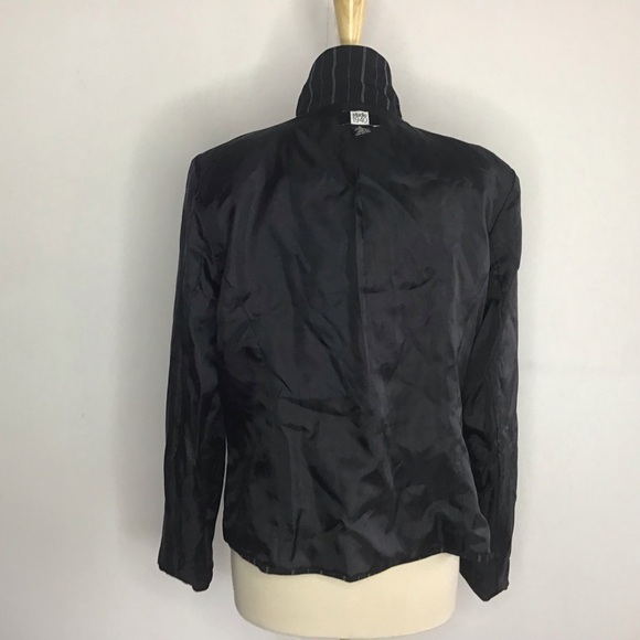 Studio 1940 black stretch one button blazers with blue and gray pinstripes XL - Picture 8 of 11